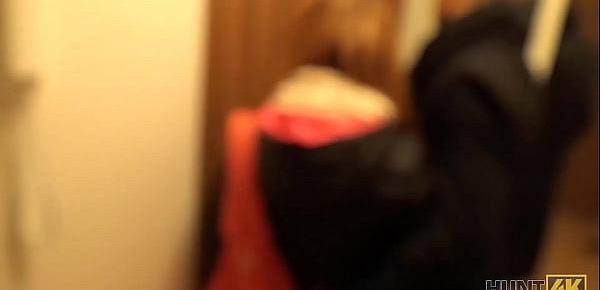 HUNT4K. For easy money red-haired gal cheats on her grumpy boyfriend